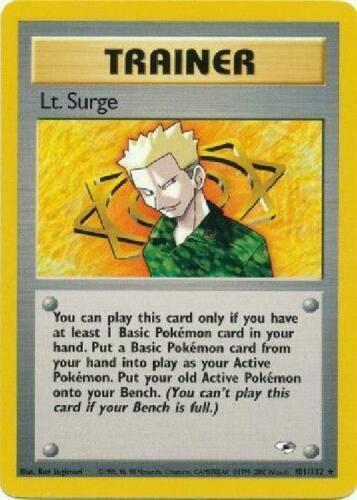 Gym Heroes Lt. Surge Pokémon card